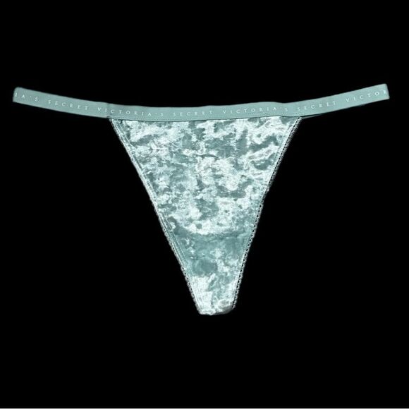 Victoria’s Secret Sexy Crushed Velvet V String panty Green Xlarge - Picture 3 of 3